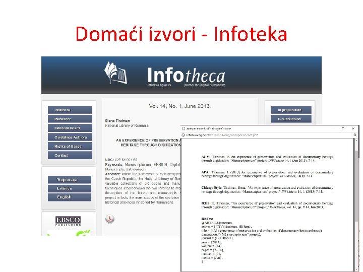 Domaći izvori - Infoteka 19 