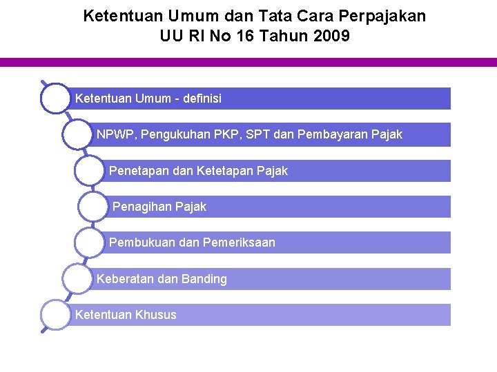 Ketentuan Umum dan Tata Cara Perpajakan UU RI No 16 Tahun 2009 Ketentuan Umum