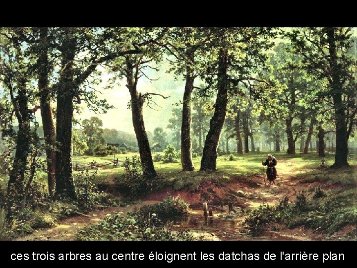 ces trois arbres au centre éloignent les datchas de l'arrière plan 