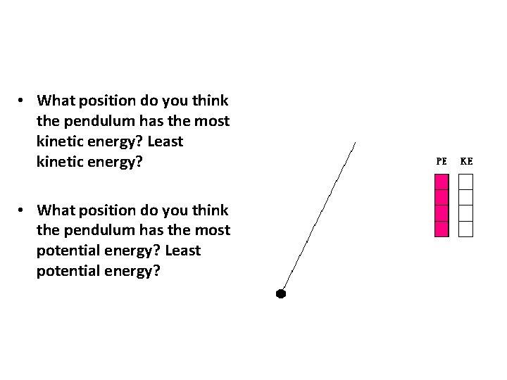  • What position do you think the pendulum has the most kinetic energy?