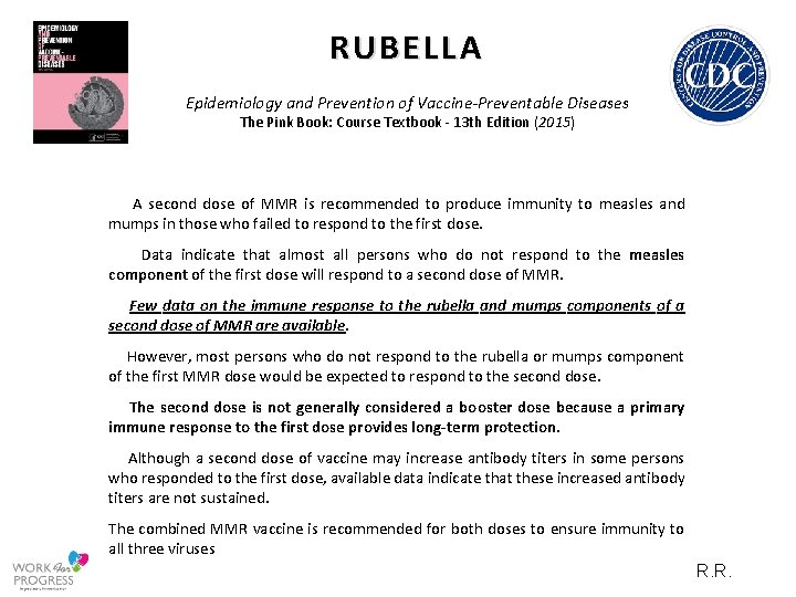 RUBELLA Epidemiology and Prevention of Vaccine‐Preventable Diseases The Pink Book: Course Textbook - 13