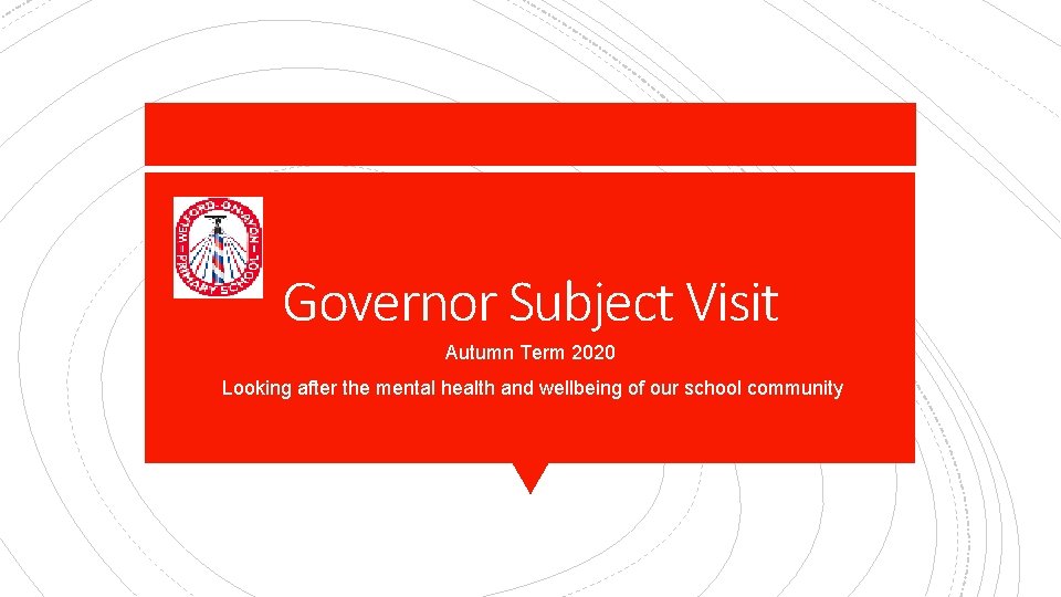 Governor Subject Visit Autumn Term 2020 Looking after the mental health and wellbeing of