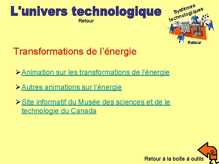 es m è s t Sys ogique nol h c te Retour Transformations de