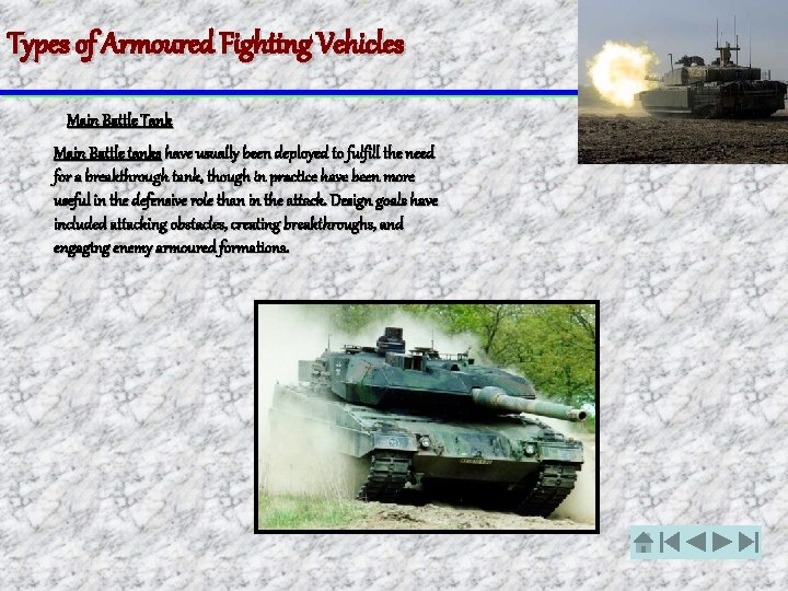 Types of Armoured Fighting Vehicles An armoured fighting