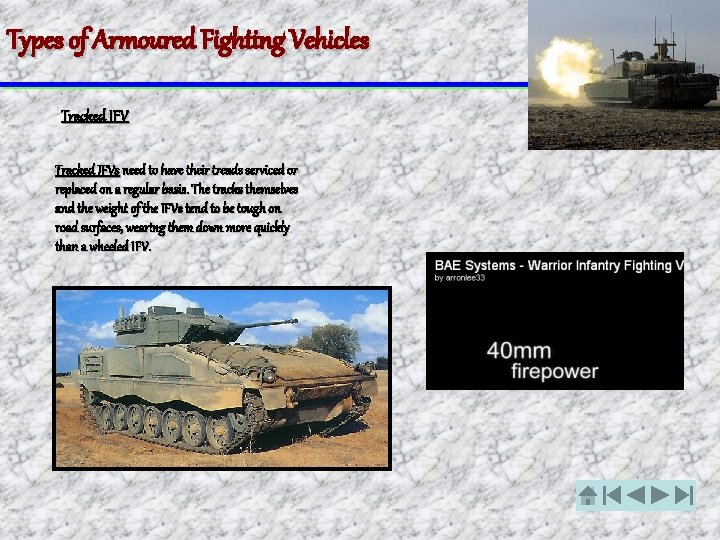Types of Armoured Fighting Vehicles An armoured fighting