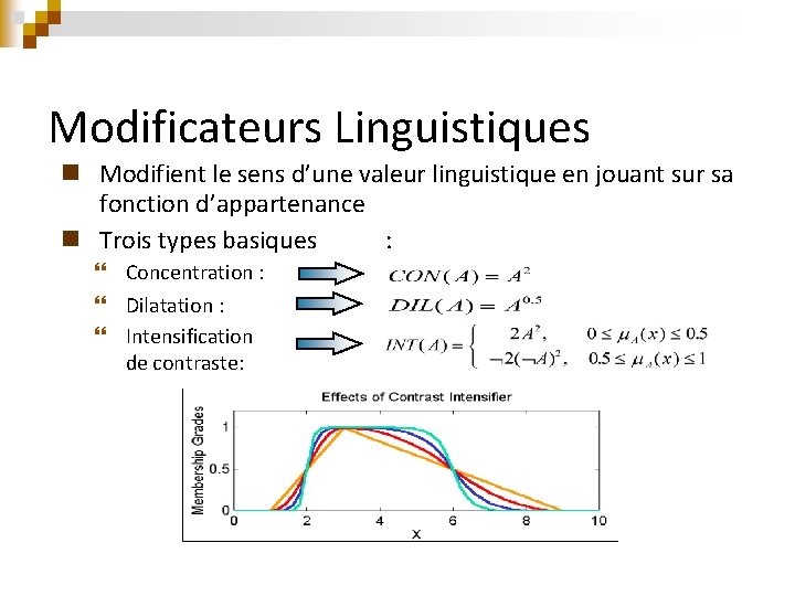 Modificateurs Linguistiques n Modifient le sens d’une valeur linguistique en jouant sur sa fonction