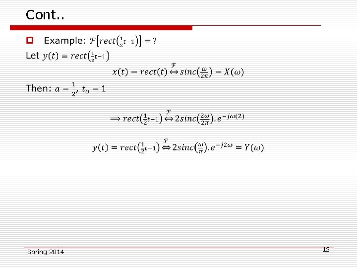 Lecture 14 EE 221 Signals Analysis and Systems