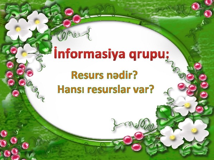 İnformasiya qrupu: Resurs nədir? Hansı resurslar var? 