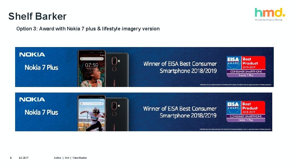 Shelf Barker Option 3: Award with Nokia 7 plus & lifestyle imagery version 8