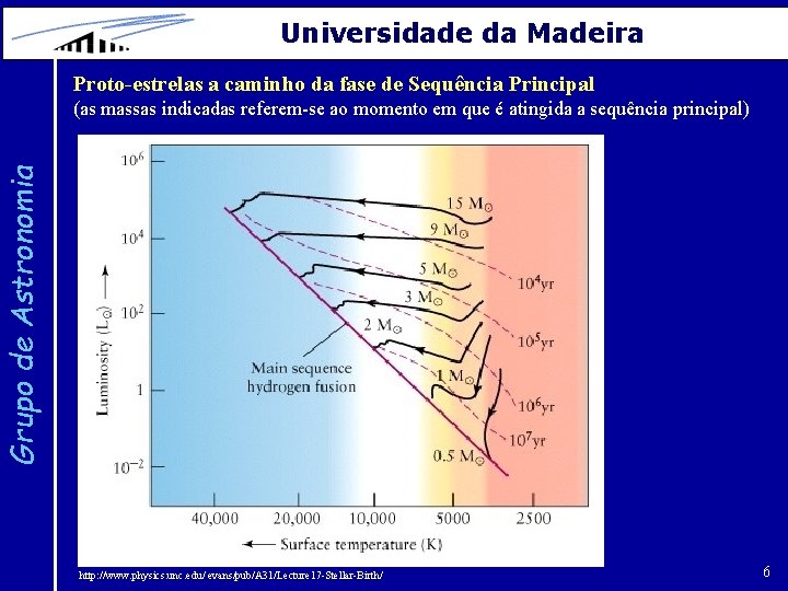 Universidade da Madeira Proto-estrelas a caminho da fase de Sequência Principal Grupo de Astronomia