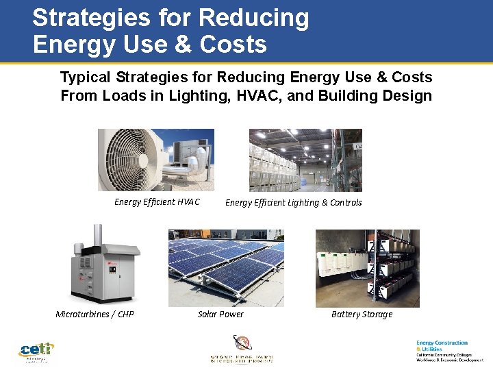 Strategies for Reducing Energy Use & Costs Typical Strategies for Reducing Energy Use &