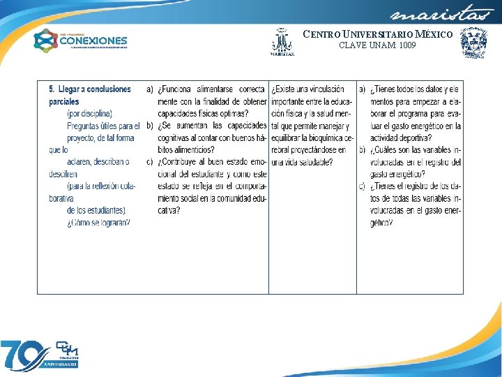 CENTRO UNIVERSITARIO MÉXICO CLAVE UNAM: 1009 