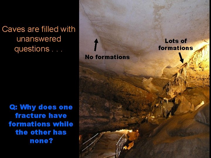 Caves are filled with unanswered questions. . . Q: Why does one fracture have