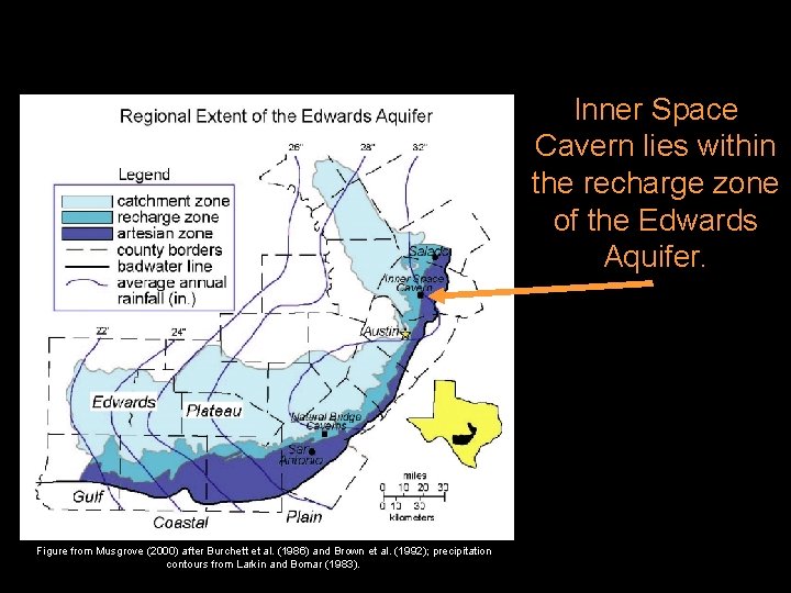 Inner Space Cavern lies within the recharge zone of the Edwards Aquifer. Figure from