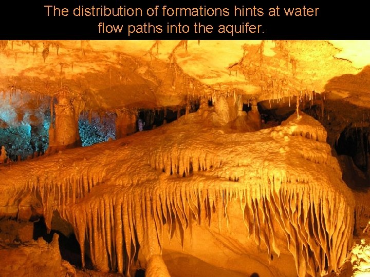 The distribution of formations hints at water flow paths into the aquifer. 