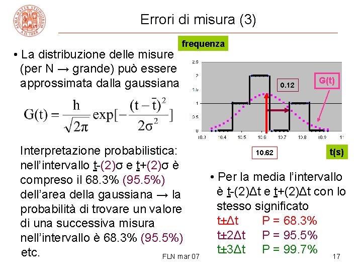 Errori di misura (3) • La distribuzione delle misure (per N → grande) può