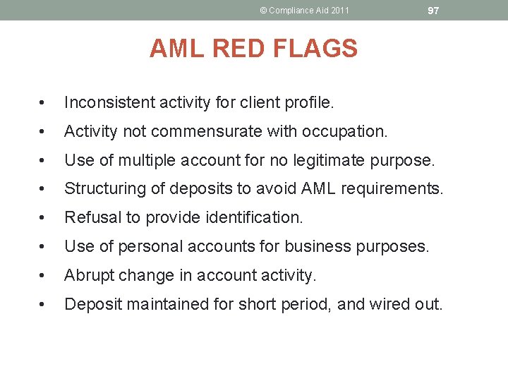 Compliance Aid 2011 1 How Well Do You