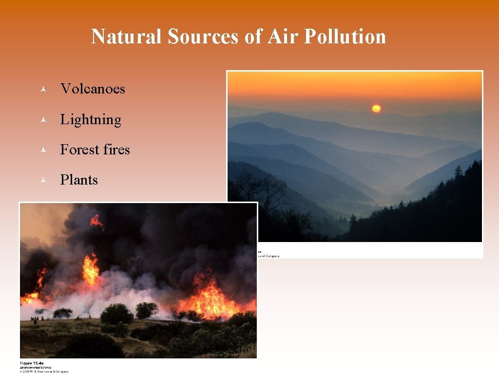 Natural Sources of Air Pollution © Volcanoes © Lightning © Forest fires © Plants
