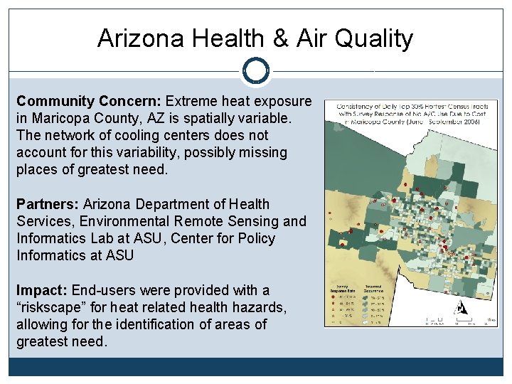 Arizona Health & Air Quality Community Concern: Extreme heat exposure in Maricopa County, AZ