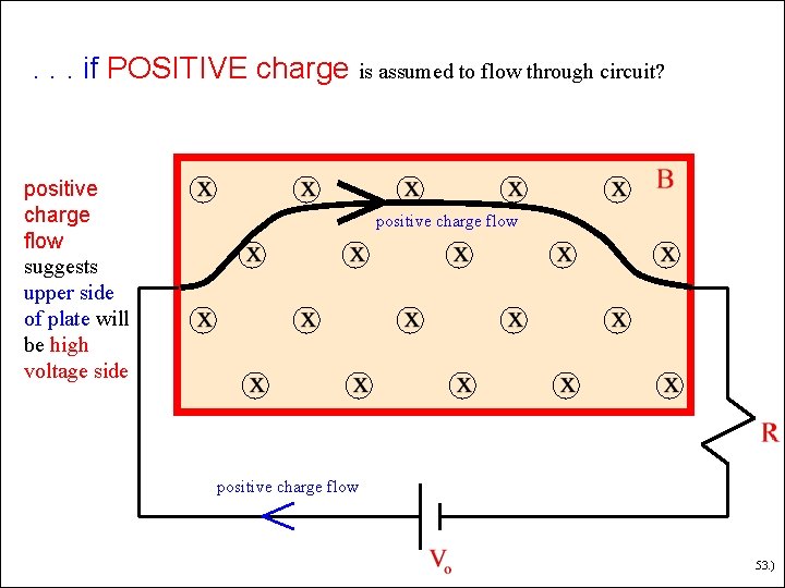 . . . if POSITIVE charge is assumed to flow through circuit? positive charge