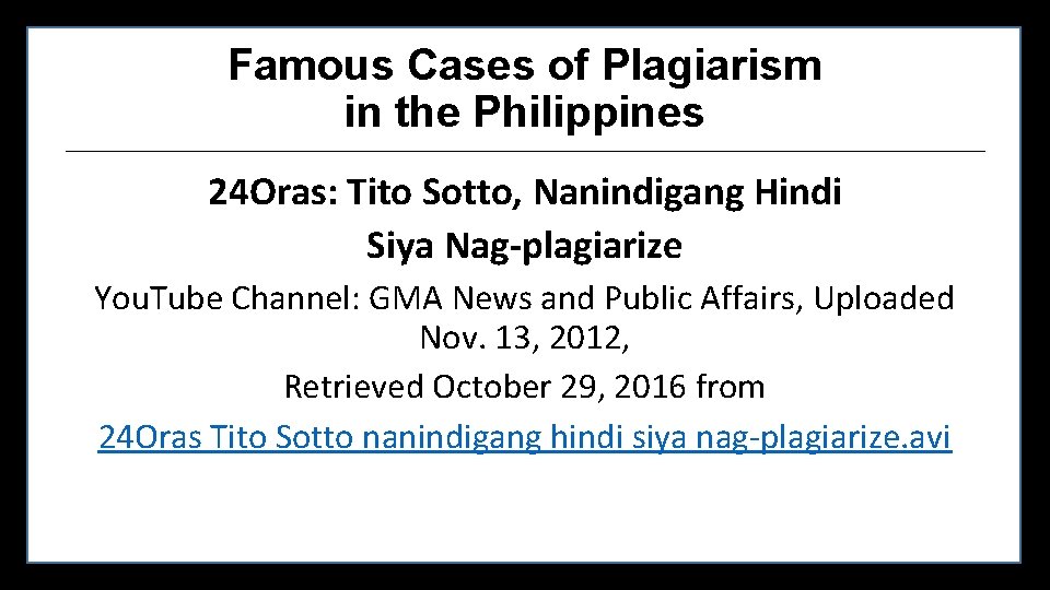 Famous Cases of Plagiarism in the Philippines 24 Oras: Tito Sotto, Nanindigang Hindi Siya
