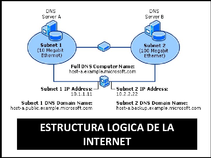 ESTRUCTURA LOGICA DE LA INTERNET 