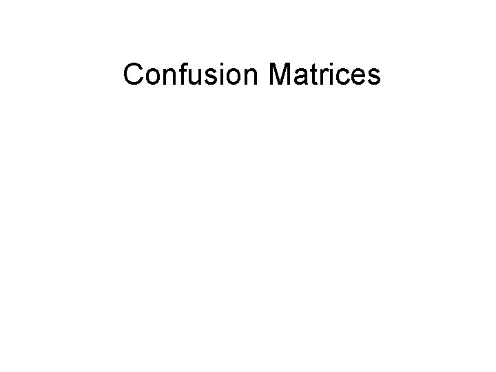 Confusion Matrices Confusion Matrices