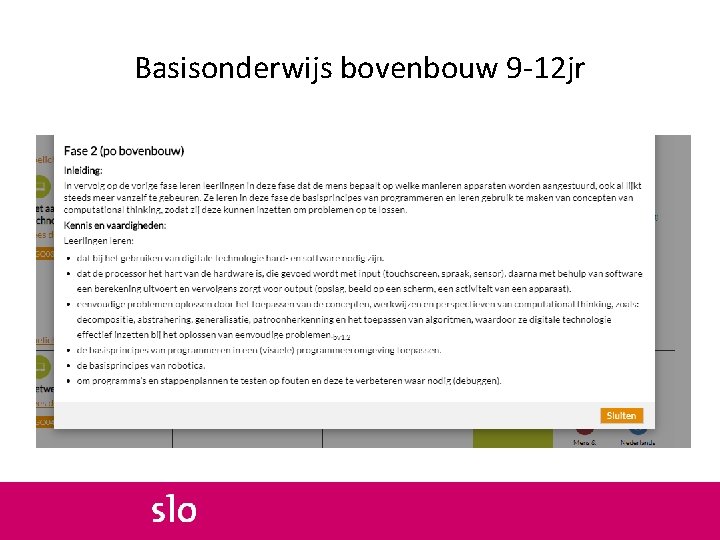 Basisonderwijs bovenbouw 9 -12 jr 