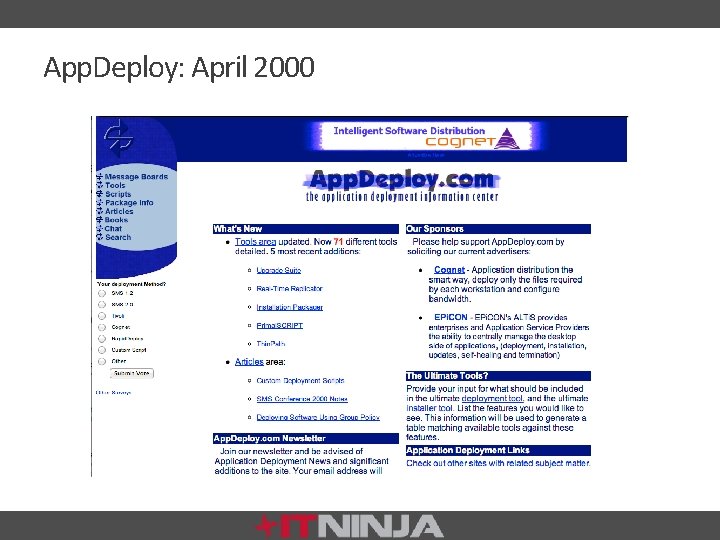App. Deploy: April 2000 