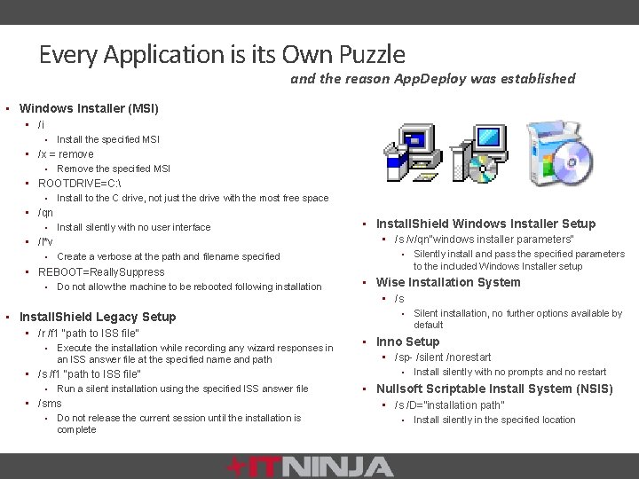 Every Application is its Own Puzzle and the reason App. Deploy was established •