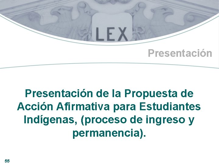 Presentación de la Propuesta de Acción Afirmativa para Estudiantes Indígenas, (proceso de ingreso y