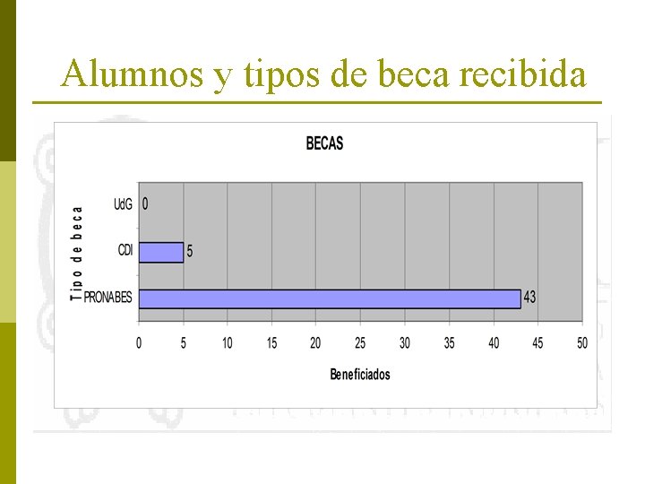 Alumnos y tipos de beca recibida 