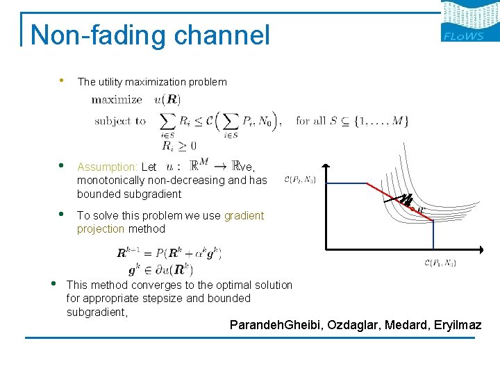 Non-fading channel • • The utility maximization problem • Assumption: Let be concave, monotonically