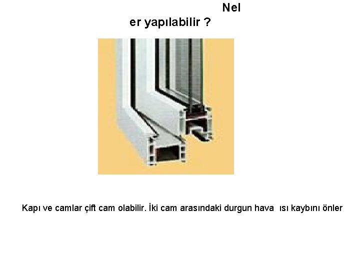 Nel er yapılabilir ? Kapı ve camlar çift cam olabilir. İki cam arasındaki durgun