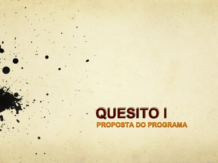 QUESITO I 