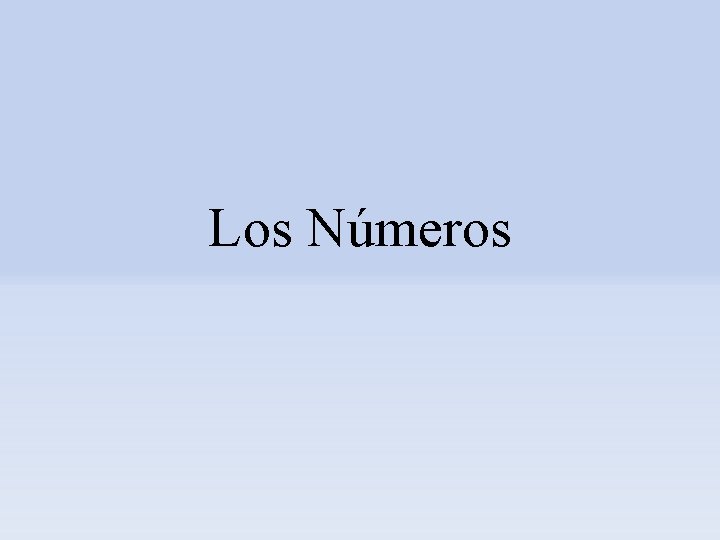 Los Números 