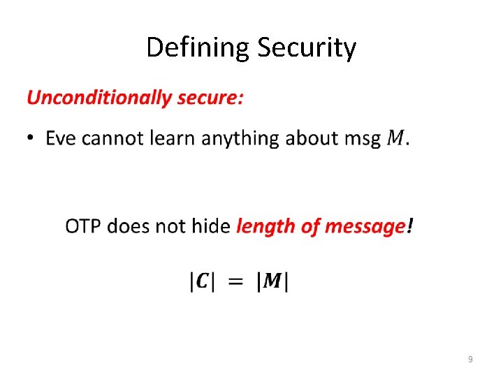 Defining Security • 9 Defining Security • 9
