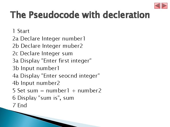 The Pseudocode with decleration 1 Start 2 a Declare Integer number 1 2 b