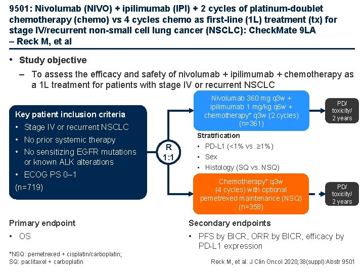 9501: Nivolumab (NIVO) + ipilimumab (IPI) + 2 cycles of platinum-doublet chemotherapy (chemo) vs