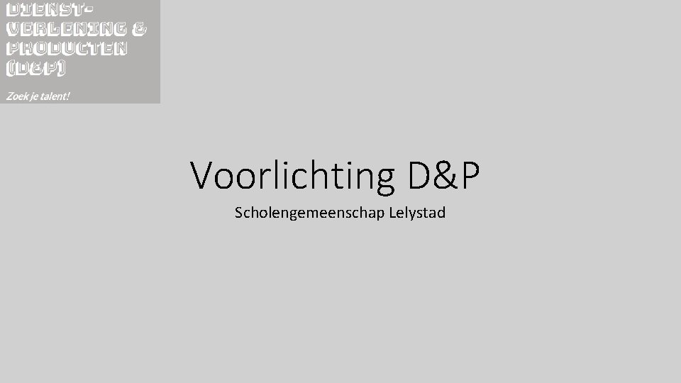 Voorlichting D&P Scholengemeenschap Lelystad 