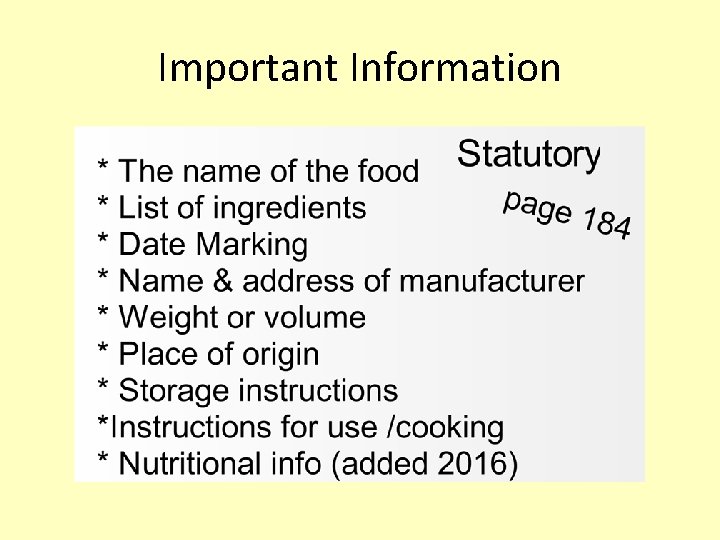 Important Information Important Information