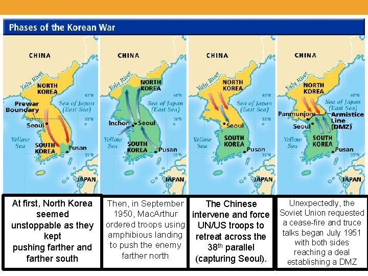 At first, North Korea seemed unstoppable as they kept pushing farther and farther south