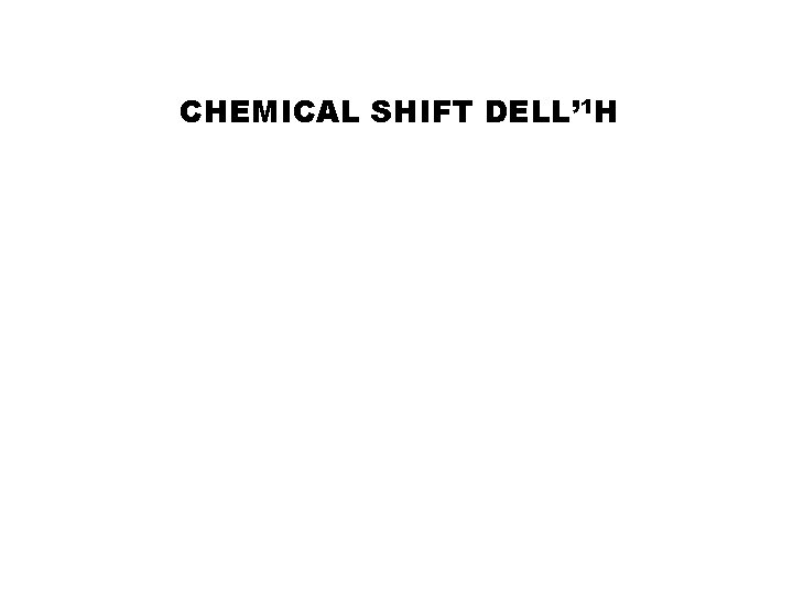 CHEMICAL SHIFT DELL’ 1 H 