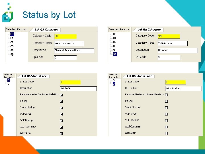 Status by Lot 