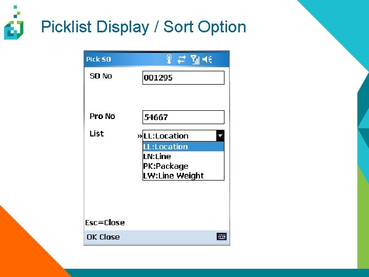 Picklist Display / Sort Option 