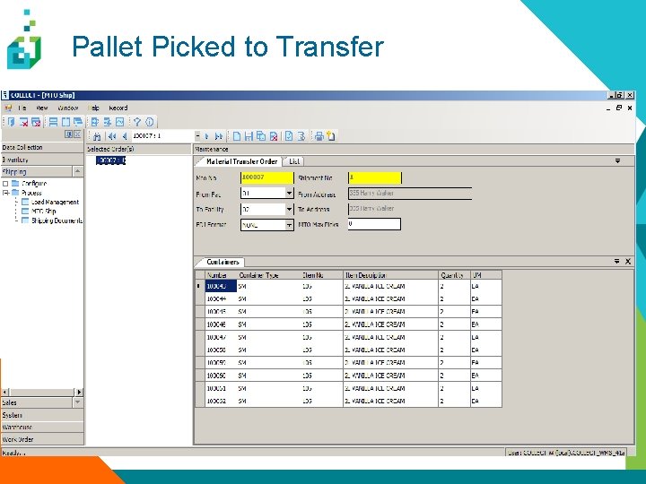 Pallet Picked to Transfer 