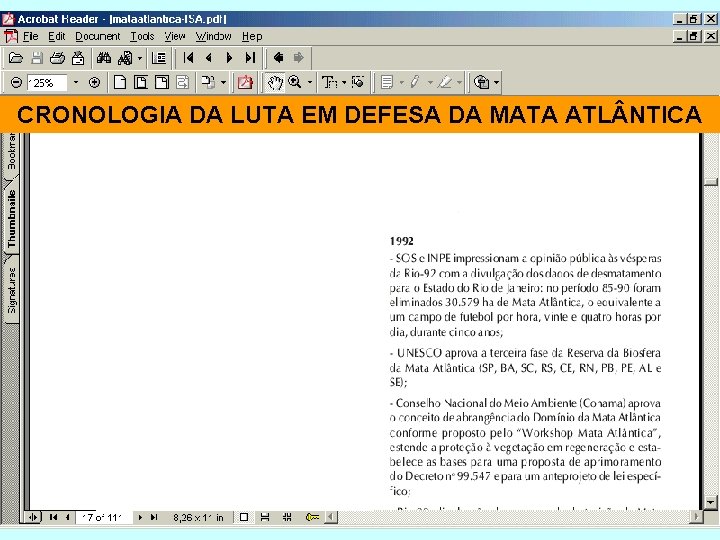 CRONOLOGIA DA LUTA EM DEFESA DA MATA ATL NTICA 