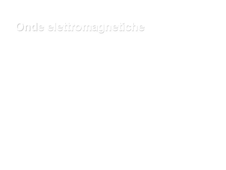 Onde elettromagnetiche L’onda elettromagnetica è una perturbazione di natura simultaneamente elettrica e magnetica che