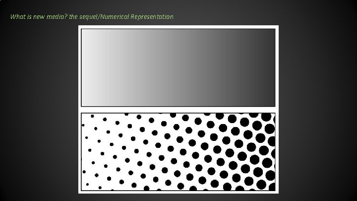 What is new media? the sequel/Numerical Representation What is new media? the sequel/Numerical Representation
