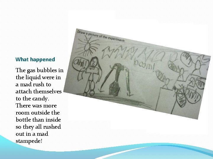 What happened The gas bubbles in the liquid were in a mad rush to